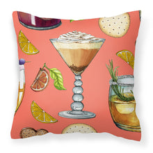 Load image into Gallery viewer, Drinks and Cocktails Salmon Fabric Decorative Pillow BB5201PW1818