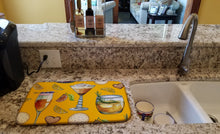 Load image into Gallery viewer, Drinks and Cocktails Gold Dish Drying Mat – Absorbent, Artistic Kitchen Essentials BB5202DDM