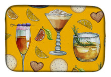 Load image into Gallery viewer, Drinks and Cocktails Gold Dish Drying Mat – Absorbent, Artistic Kitchen Essentials BB5202DDM