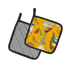 Load image into Gallery viewer, Drinks and Cocktails Gold Pot Holders - Set of 2 - Heat-Resistant Kitchen Essentials BB5202PTHD