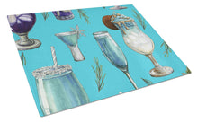 Load image into Gallery viewer, Drinks and Cocktails Blue Glass Cutting Boards – Durable, Decorative Kitchen Art Large BB5203LCB