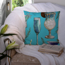 Load image into Gallery viewer, Drinks and Cocktails Blue Throw Pillow - 14x14 Decorative Pillow – Art for Your Home &amp; Patio BB5203PW1414