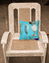 Load image into Gallery viewer, Drinks and Cocktails Blue Fabric Decorative Pillow BB5203PW1818