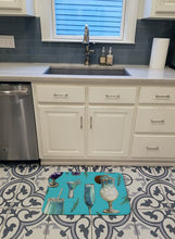Load image into Gallery viewer, Drinks and Cocktails Blue Machine Washable Memory Foam Mat BB5203RUG