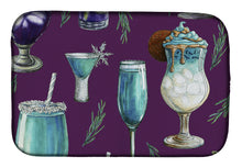 Load image into Gallery viewer, Drinks and Cocktails Purple Dish Drying Mat – Absorbent, Artistic Kitchen Essentials BB5204DDM