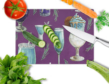 Load image into Gallery viewer, Drinks and Cocktails Purple Glass Cutting Boards – Durable, Decorative Kitchen Art Large BB5204LCB