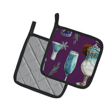 Load image into Gallery viewer, Drinks and Cocktails Purple Pot Holders - Set of 2 - Heat-Resistant Kitchen Essentials BB5204PTHD