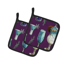 Load image into Gallery viewer, Drinks and Cocktails Purple Pot Holders - Set of 2 - Heat-Resistant Kitchen Essentials BB5204PTHD