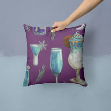 Load image into Gallery viewer, Drinks and Cocktails Purple Throw Pillow - 14x14 Decorative Pillow – Art for Your Home &amp; Patio BB5204PW1414