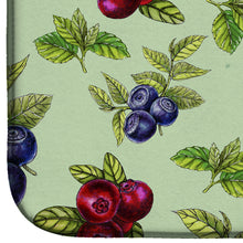 Load image into Gallery viewer, Berries in Green Dish Drying Mat – Absorbent, Artistic Kitchen Essentials BB5208DDM