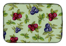 Load image into Gallery viewer, Berries in Green Dish Drying Mat – Absorbent, Artistic Kitchen Essentials BB5208DDM