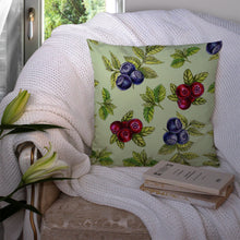 Load image into Gallery viewer, Berries in Green Throw Pillow - 14x14 Decorative Pillow – Art for Your Home &amp; Patio BB5208PW1414