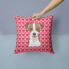 Load image into Gallery viewer, Jack Russell Terrier Hearts Throw Pillow - 14x14 Decorative Pillow – Art for Your Home &amp; Patio BB5272PW1414