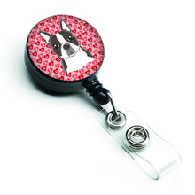 Load image into Gallery viewer, Boston Terrier Hearts Retractable Badge Reel BB5273BR