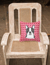 Load image into Gallery viewer, Boston Terrier Hearts Fabric Decorative Pillow BB5273PW1818