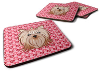 Load image into Gallery viewer, Yorkie Yorkishire Terrier Hearts Foam Coaster  BB5274FC