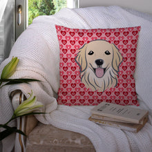 Load image into Gallery viewer, Golden Retriever Hearts Throw Pillow - 14x14 Decorative Pillow – Art for Your Home &amp; Patio BB5275PW1414