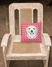 Load image into Gallery viewer, Golden Retriever Hearts Fabric Decorative Pillow BB5275PW1818