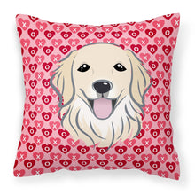 Load image into Gallery viewer, Golden Retriever Hearts Fabric Decorative Pillow BB5275PW1818