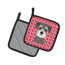 Load image into Gallery viewer, Schnauzer Hearts Pot Holders - Set of 2 - Heat-Resistant Kitchen Essentials BB5276PTHD