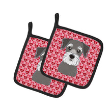 Load image into Gallery viewer, Schnauzer Hearts Pot Holders - Set of 2 - Heat-Resistant Kitchen Essentials BB5276PTHD