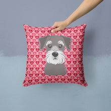 Load image into Gallery viewer, Schnauzer Hearts Throw Pillow - 14x14 Decorative Pillow – Art for Your Home &amp; Patio BB5276PW1414