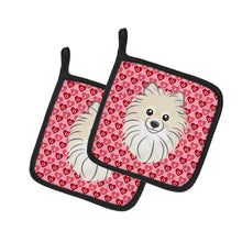 Load image into Gallery viewer, Pomeranian Hearts Pot Holders - Set of 2 - Heat-Resistant Kitchen Essentials BB5277PTHD