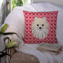 Load image into Gallery viewer, Pomeranian Hearts Throw Pillow - 14x14 Decorative Pillow – Art for Your Home &amp; Patio BB5277PW1414