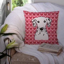 Load image into Gallery viewer, Dalmatian Hearts Throw Pillow - 14x14 Decorative Pillow – Art for Your Home &amp; Patio BB5280PW1414