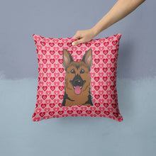 Load image into Gallery viewer, German Shepherd Hearts Throw Pillow - 14x14 Decorative Pillow – Art for Your Home &amp; Patio BB5281PW1414