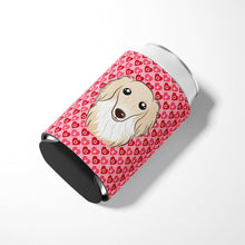 Load image into Gallery viewer, Longhair Creme Dachshund Hearts Can or Bottle Hugger BB5282CC