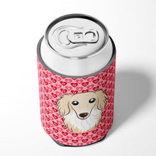 Load image into Gallery viewer, Longhair Creme Dachshund Hearts Can or Bottle Hugger BB5282CC