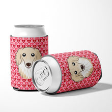 Load image into Gallery viewer, Longhair Creme Dachshund Hearts Can or Bottle Hugger BB5282CC