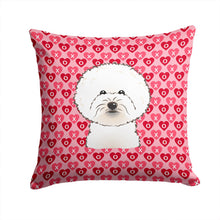 Load image into Gallery viewer, Bichon Frise Hearts Throw Pillow - 14x14 Decorative Pillow – Art for Your Home &amp; Patio BB5287PW1414