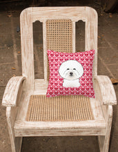 Load image into Gallery viewer, Bichon Frise Hearts Fabric Decorative Pillow BB5287PW1818