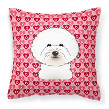 Load image into Gallery viewer, Bichon Frise Hearts Fabric Decorative Pillow BB5287PW1818