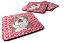 Load image into Gallery viewer, English Bulldog  Hearts Foam Coaster  BB5289FC