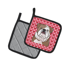 Load image into Gallery viewer, English Bulldog  Hearts Pot Holders - Set of 2 - Heat-Resistant Kitchen Essentials BB5289PTHD