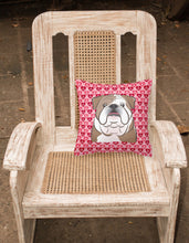 Load image into Gallery viewer, English Bulldog  Hearts Fabric Decorative Pillow BB5289PW1818