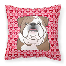 Load image into Gallery viewer, English Bulldog  Hearts Fabric Decorative Pillow BB5289PW1818