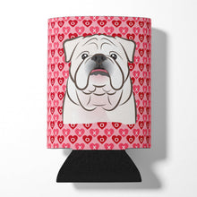 Load image into Gallery viewer, White English Bulldog  Hearts Can or Bottle Hugger BB5290CC