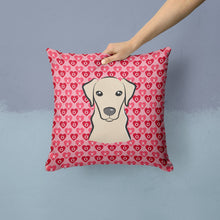 Load image into Gallery viewer, Yellow Labrador Hearts Throw Pillow - 14x14 Decorative Pillow – Art for Your Home &amp; Patio BB5292PW1414