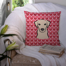 Load image into Gallery viewer, Yellow Labrador Hearts Throw Pillow - 14x14 Decorative Pillow – Art for Your Home &amp; Patio BB5292PW1414