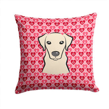 Load image into Gallery viewer, Yellow Labrador Hearts Throw Pillow - 14x14 Decorative Pillow – Art for Your Home &amp; Patio BB5292PW1414