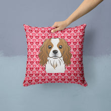 Load image into Gallery viewer, Cavalier Spaniel Hearts Throw Pillow - 14x14 Decorative Pillow – Art for Your Home &amp; Patio BB5294PW1414