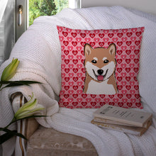 Load image into Gallery viewer, Shiba Inu Hearts Throw Pillow - 14x14 Decorative Pillow – Art for Your Home &amp; Patio BB5295PW1414