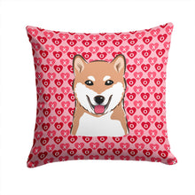Load image into Gallery viewer, Shiba Inu Hearts Throw Pillow - 14x14 Decorative Pillow – Art for Your Home &amp; Patio BB5295PW1414