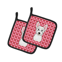 Load image into Gallery viewer, Westie Hearts Pot Holders - Set of 2 - Heat-Resistant Kitchen Essentials BB5296PTHD