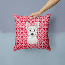 Load image into Gallery viewer, Westie Hearts Throw Pillow - 14x14 Decorative Pillow – Art for Your Home &amp; Patio BB5296PW1414