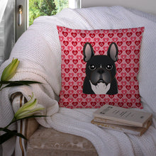 Load image into Gallery viewer, French Bulldog Hearts Throw Pillow - 14x14 Decorative Pillow – Art for Your Home &amp; Patio BB5297PW1414
